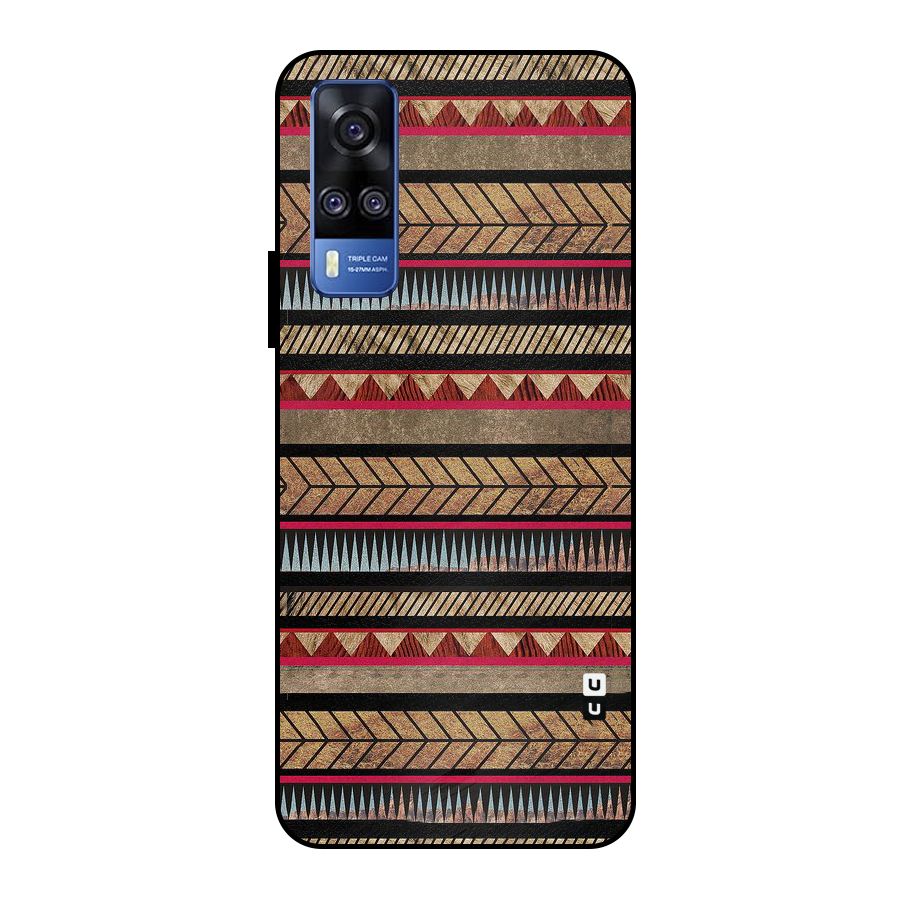 Red Indie Pattern Metal Back Case for Vivo Y51