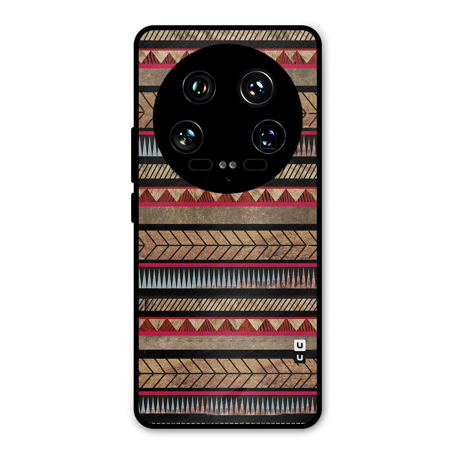 Red Indie Pattern Metal Back Case for Xiaomi 14 Ultra