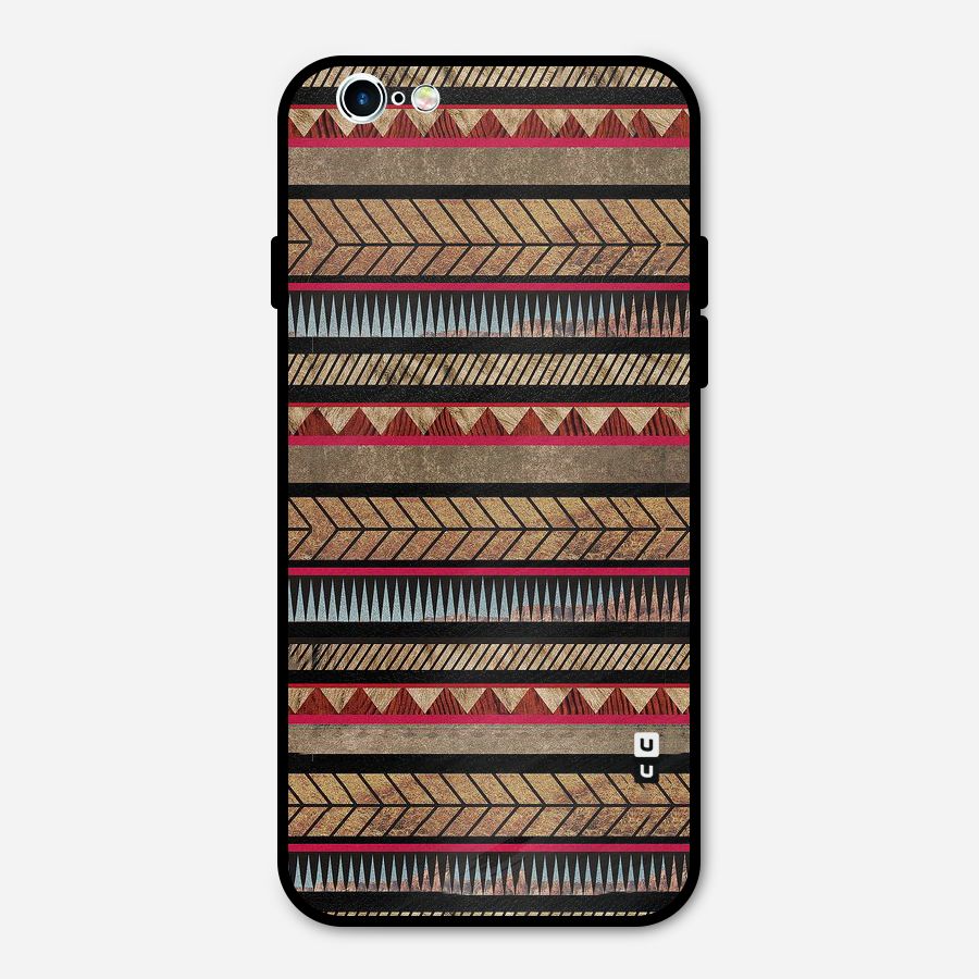Red Indie Pattern Metal Back Case for iPhone 6 6s