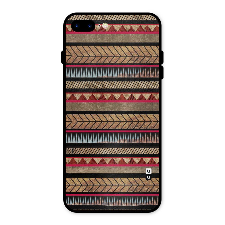 Red Indie Pattern Metal Back Case for iPhone 7 Plus