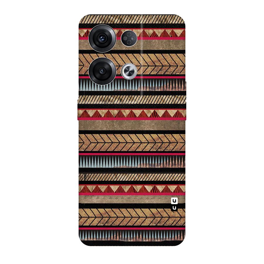 Red Indie Pattern Original Polycarbonate Back Case for Oppo Reno8 Pro 5G