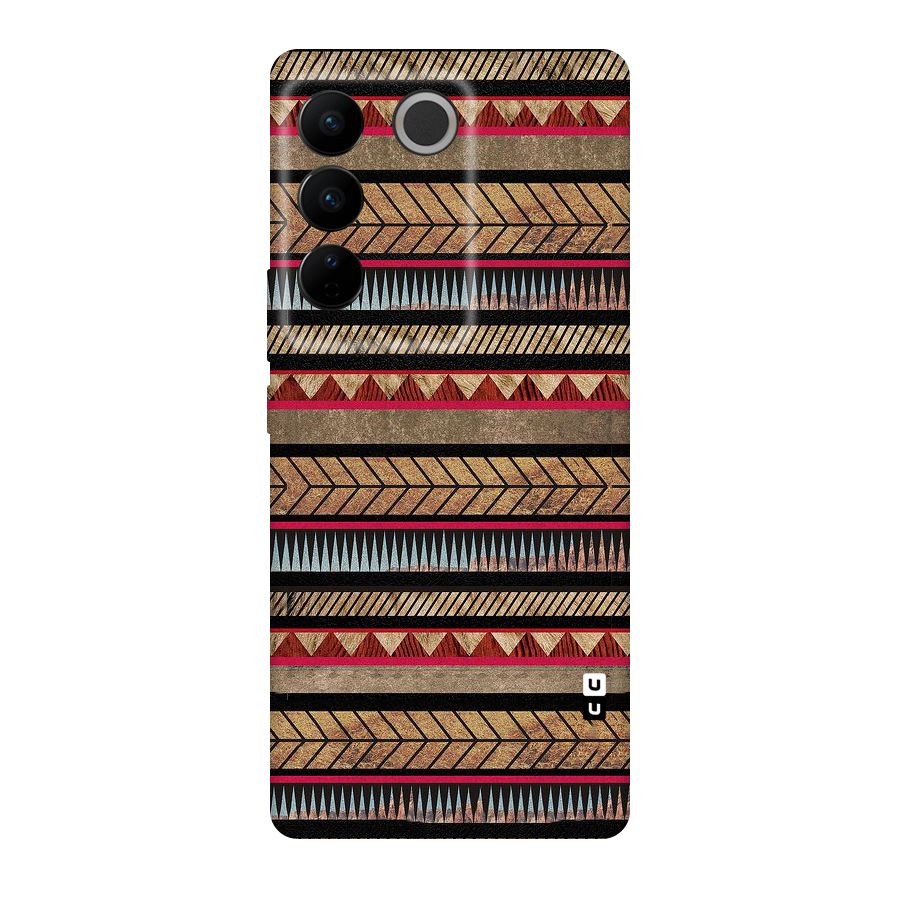 Red Indie Pattern Original Polycarbonate Back Case for Vivo V27