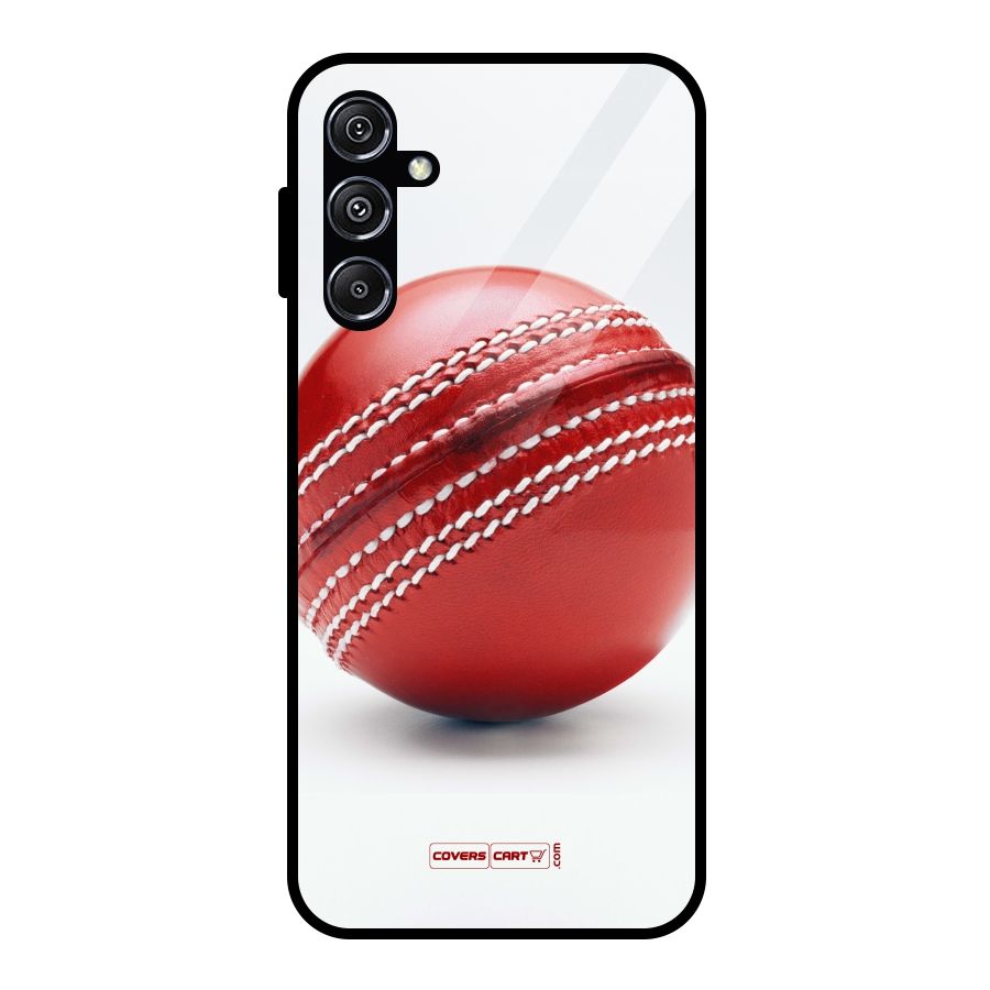 Red International Cricket Ball Glass Back Case for Galaxy M34 5G