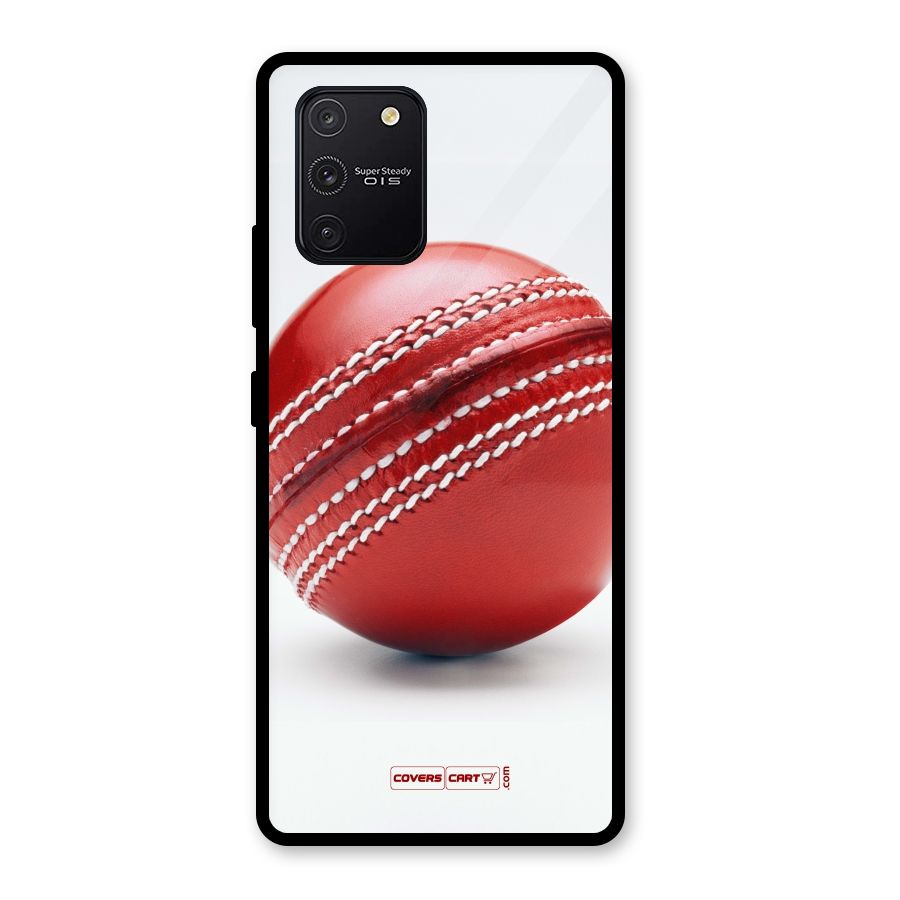 Red International Cricket Ball Glass Back Case for Galaxy S10 Lite