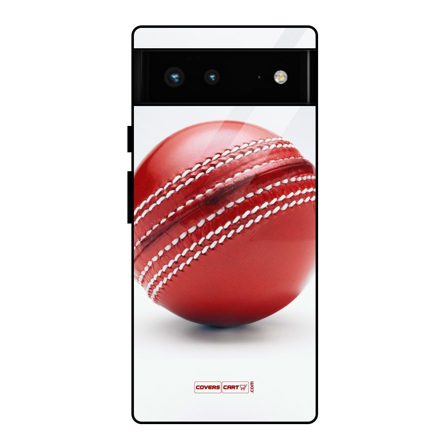 Red International Cricket Ball Glass Back Case for Google Pixel 6