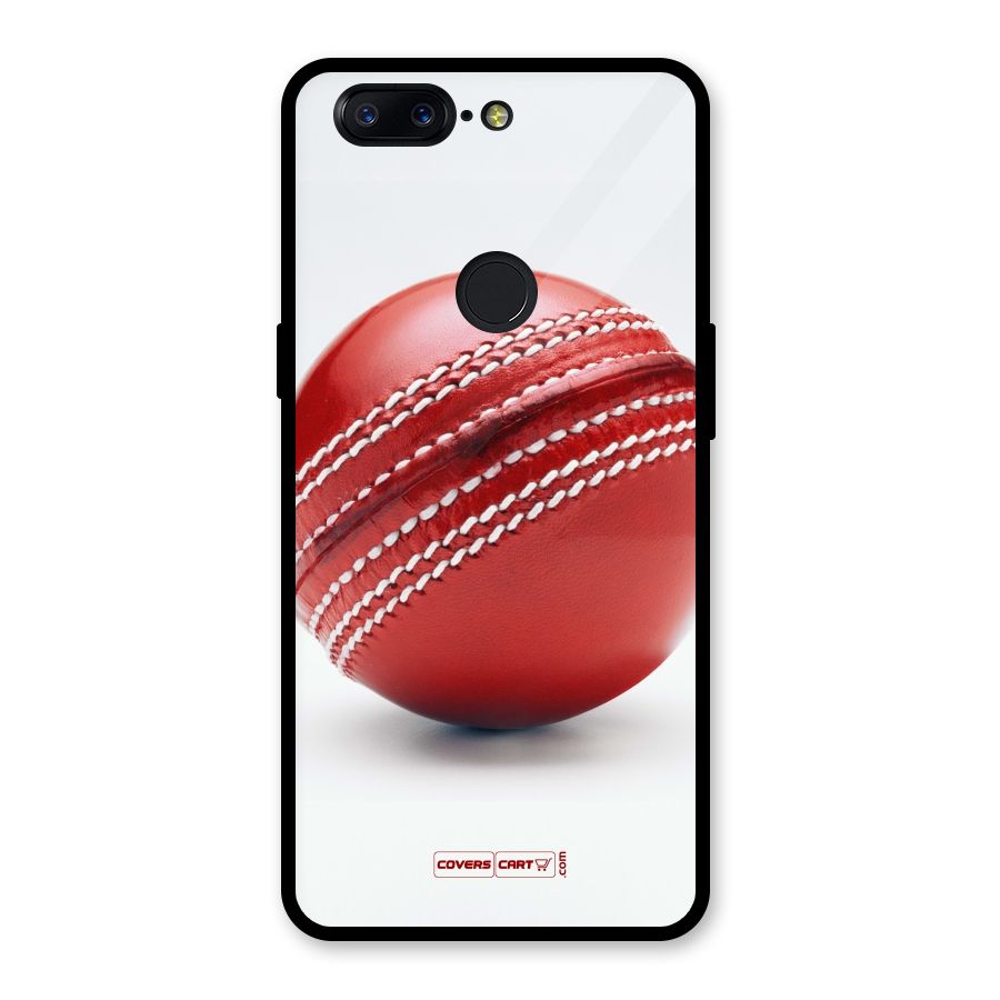 Red International Cricket Ball Glass Back Case for OnePlus 5T