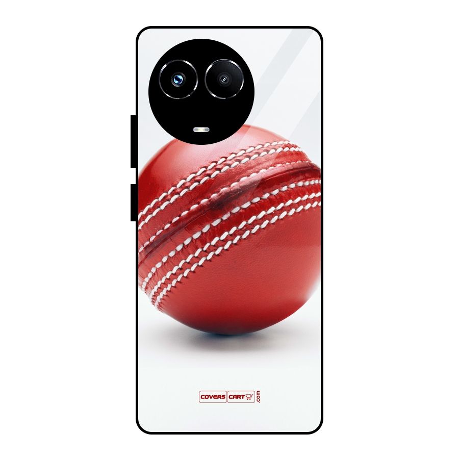 Red International Cricket Ball Glass Back Case for Realme 11X