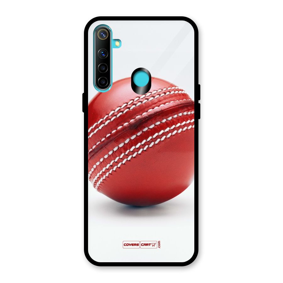 Red International Cricket Ball Glass Back Case for Realme 5
