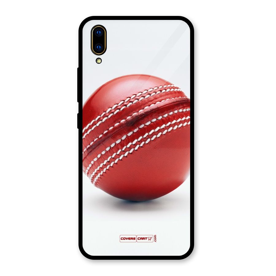 Red International Cricket Ball Glass Back Case for Vivo V11 Pro