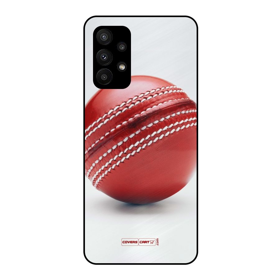 Red International Cricket Ball Metal Back Case for Galaxy A23