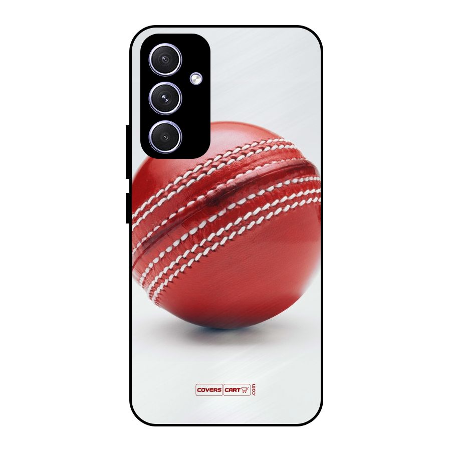 Red International Cricket Ball Metal Back Case for Galaxy A54