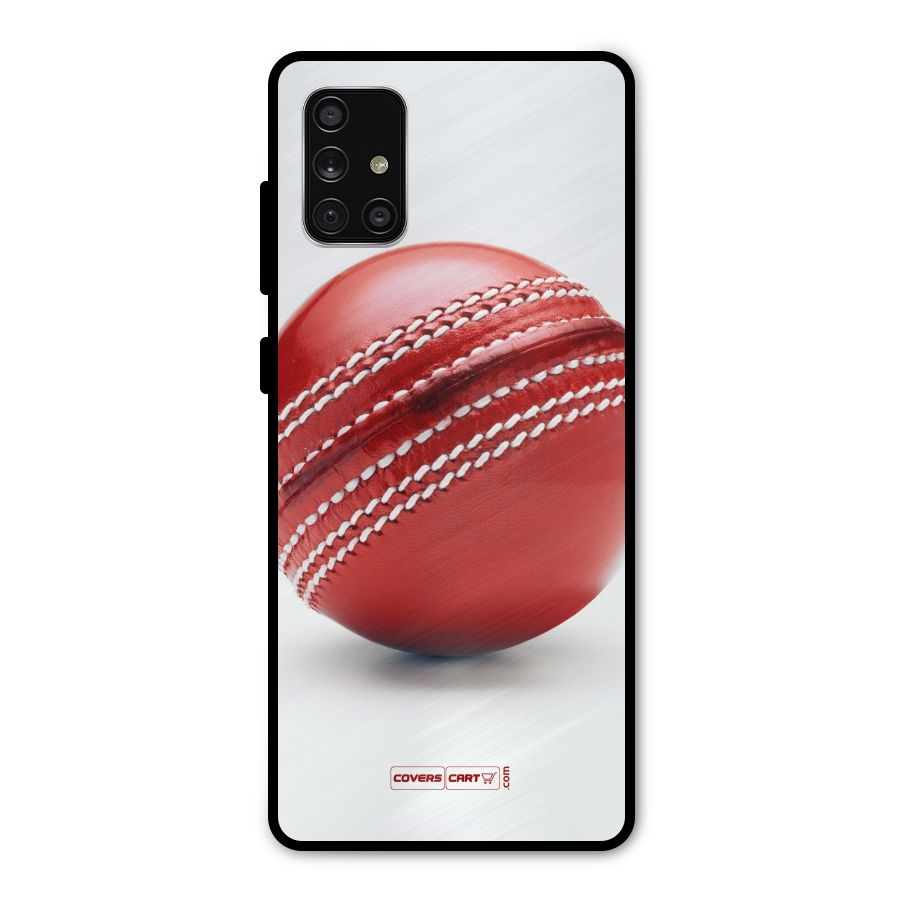 Red International Cricket Ball Metal Back Case for Galaxy A71