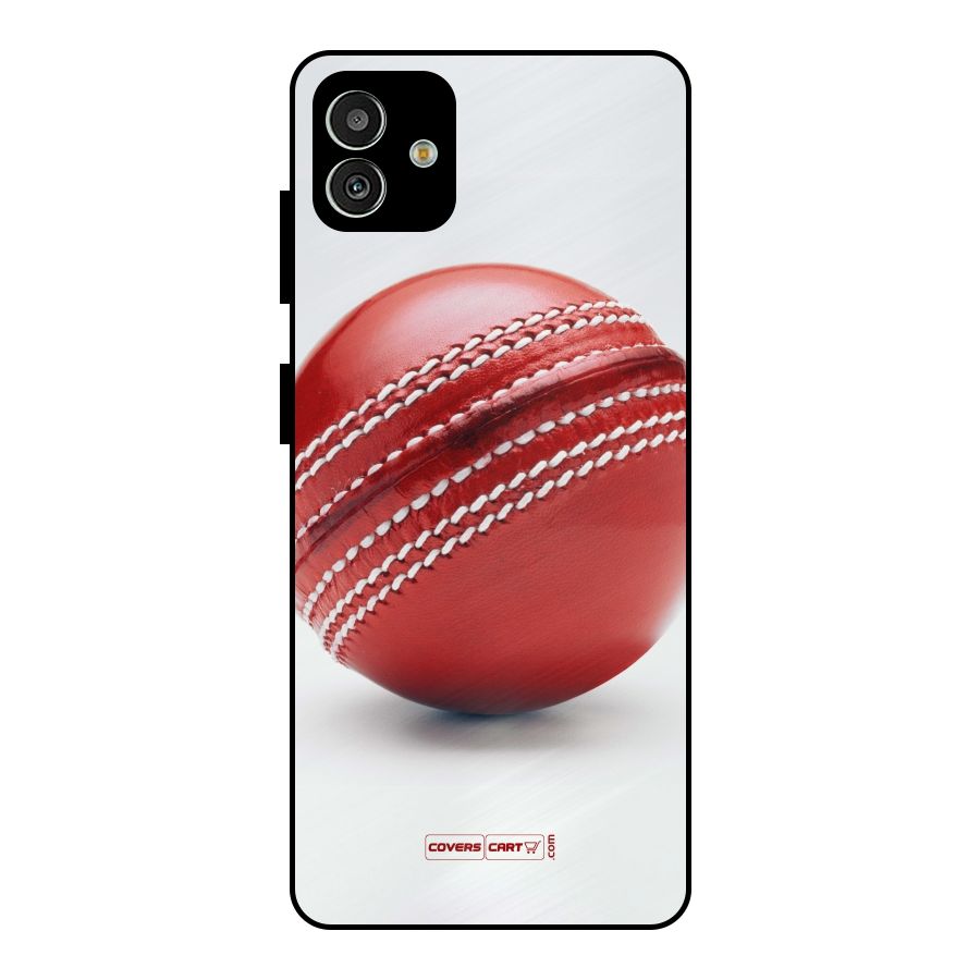 Red International Cricket Ball Metal Back Case for Galaxy M13 5G