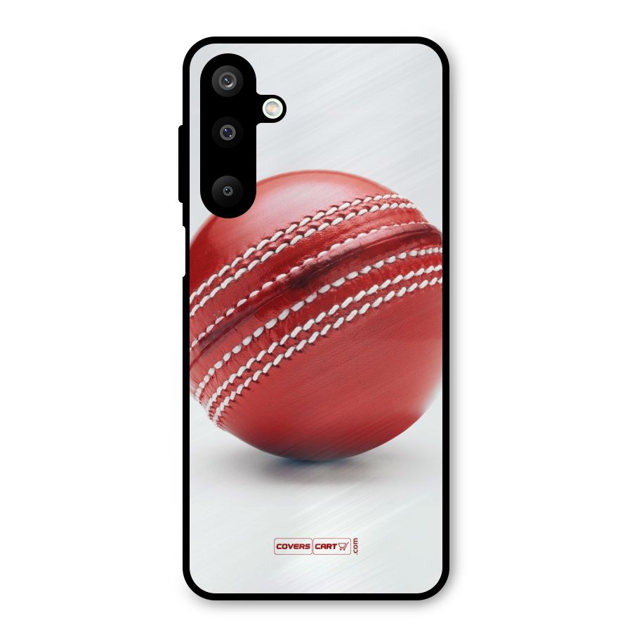 Red International Cricket Ball Metal Back Case for Galaxy M16