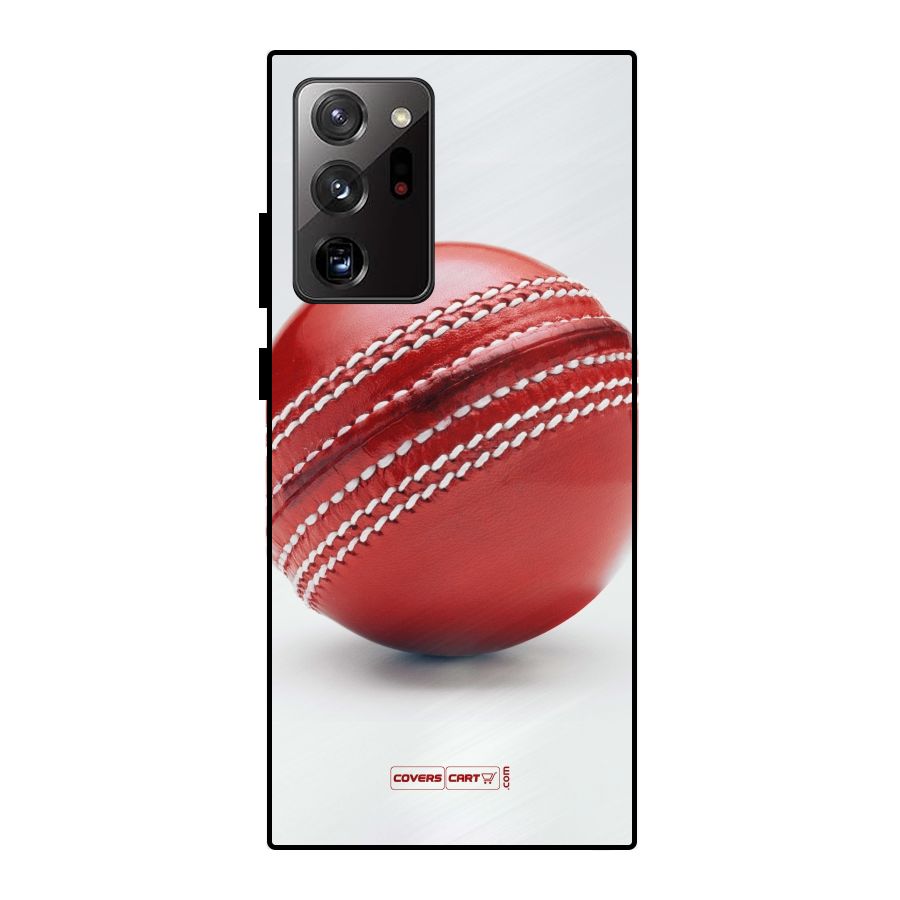 Red International Cricket Ball Metal Back Case for Galaxy Note 20 Ultra