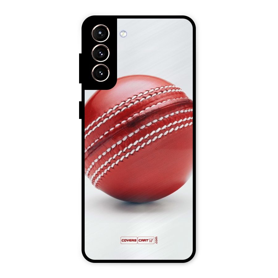 Red International Cricket Ball Metal Back Case for Galaxy S21 Plus