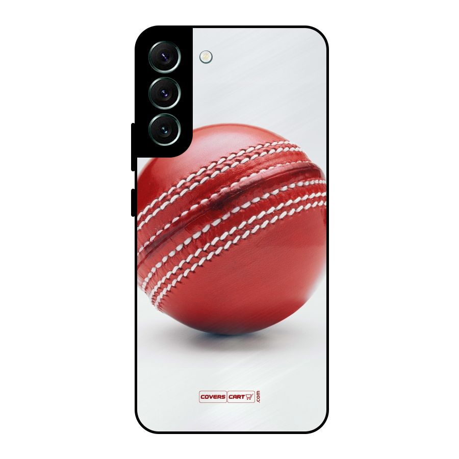 Red International Cricket Ball Metal Back Case for Galaxy S22 Plus 5G