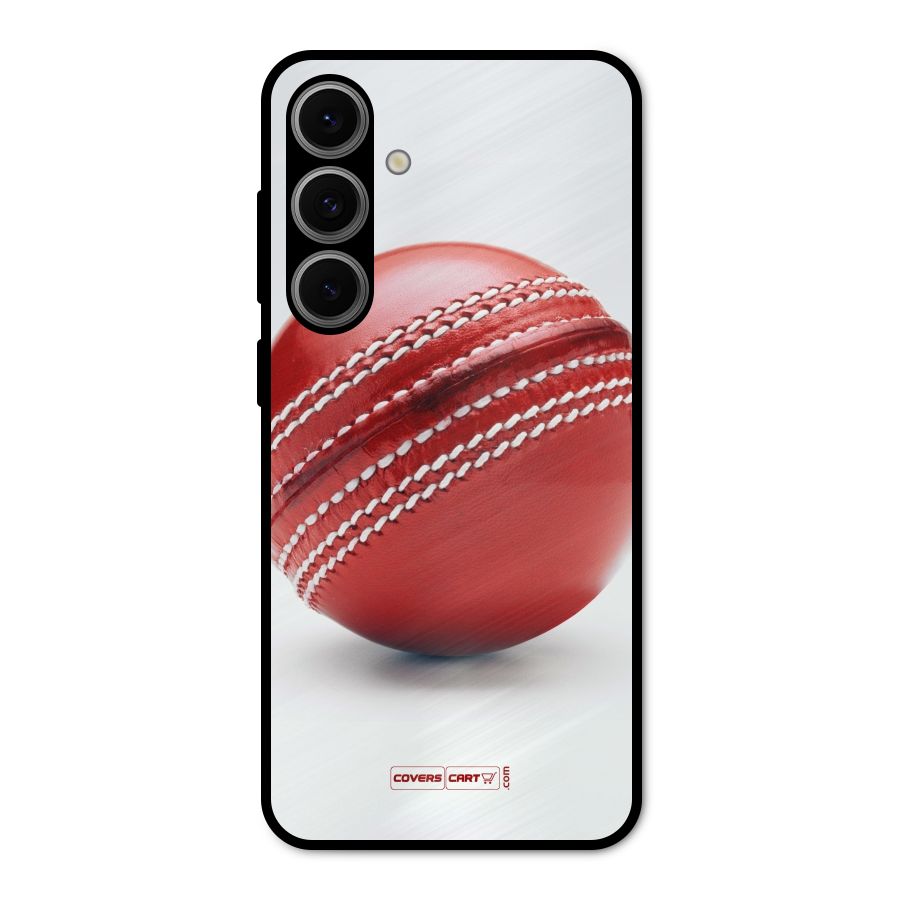 Red International Cricket Ball Metal Back Case for Galaxy S24 FE
