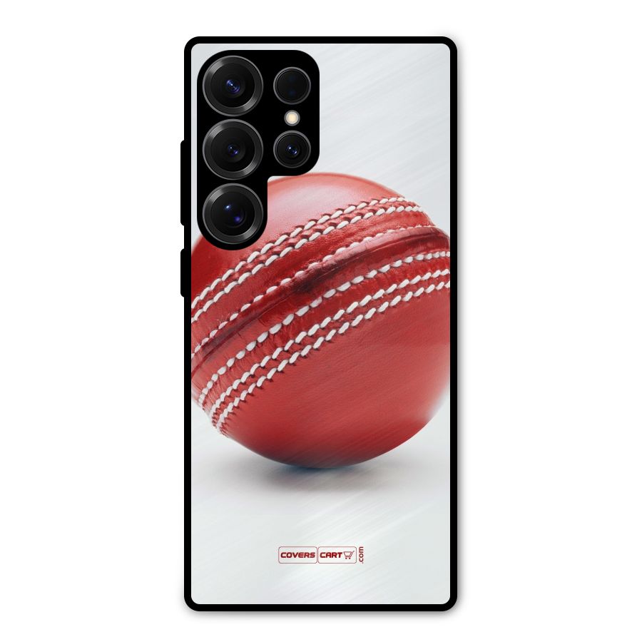 Red International Cricket Ball Metal Back Case for Galaxy S25 Ultra