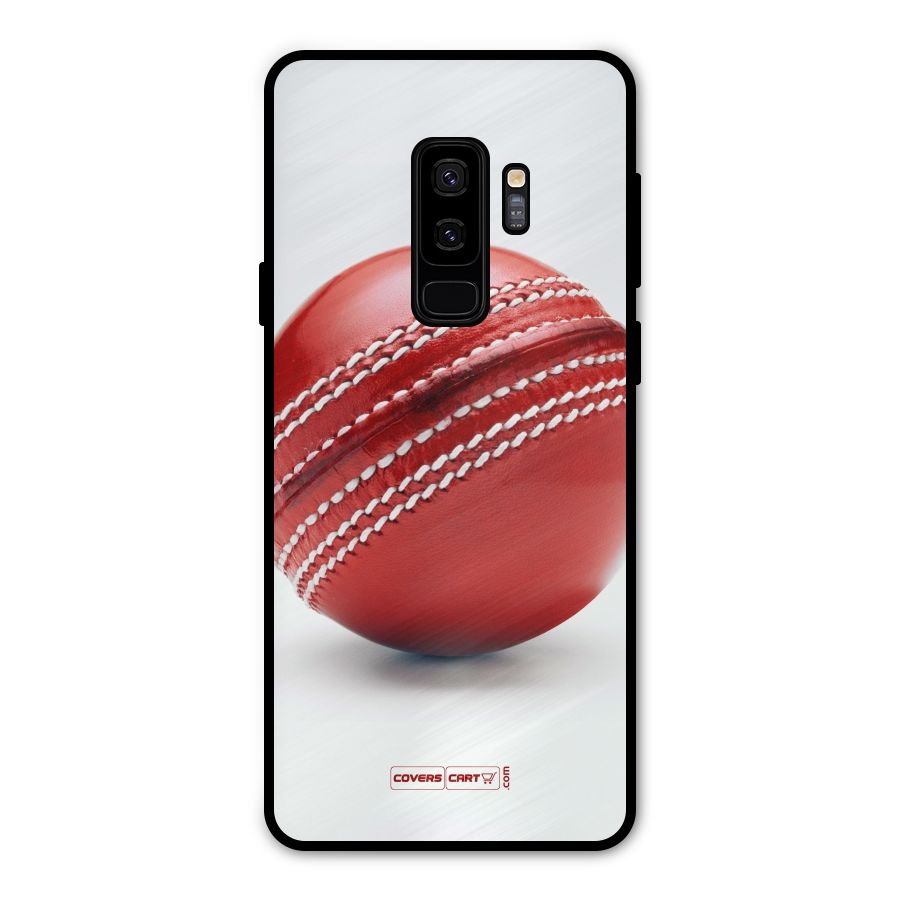 Red International Cricket Ball Metal Back Case for Galaxy S9 Plus