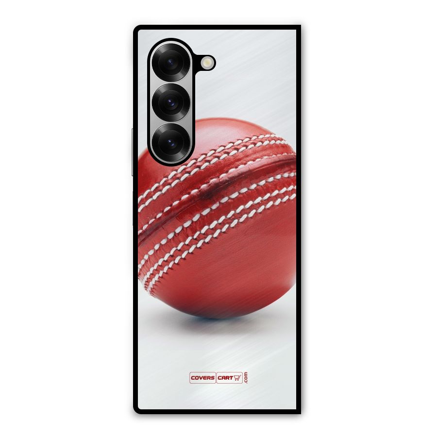 Red International Cricket Ball Metal Back Case for Galaxy Z Fold6