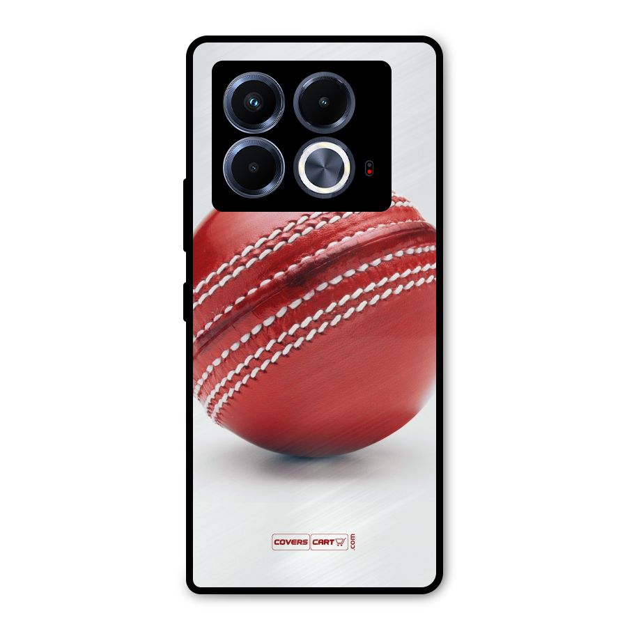 Red International Cricket Ball Metal Back Case for Infinix Note 40 5G