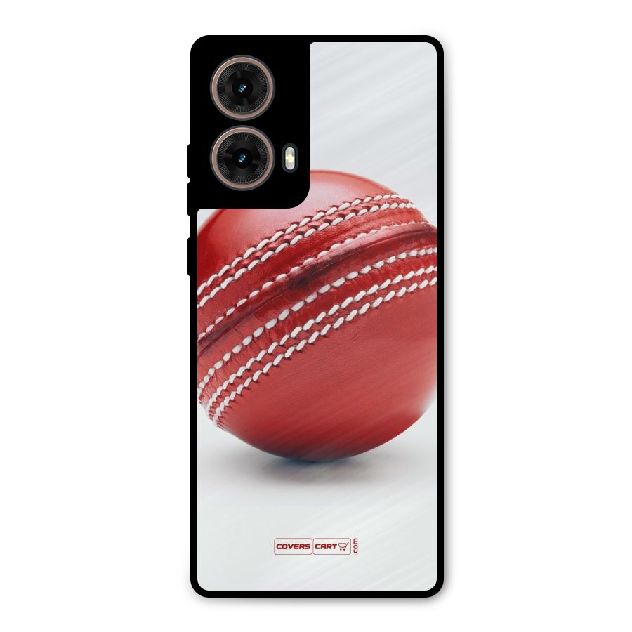 Red International Cricket Ball Metal Back Case for Moto G85