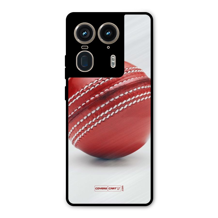 Red International Cricket Ball Metal Back Case for Motorola Edge 50 Ultra