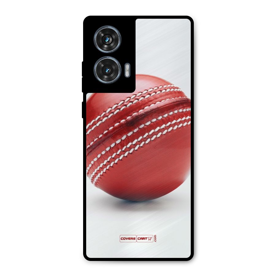 Red International Cricket Ball Metal Back Case for Motorola G96