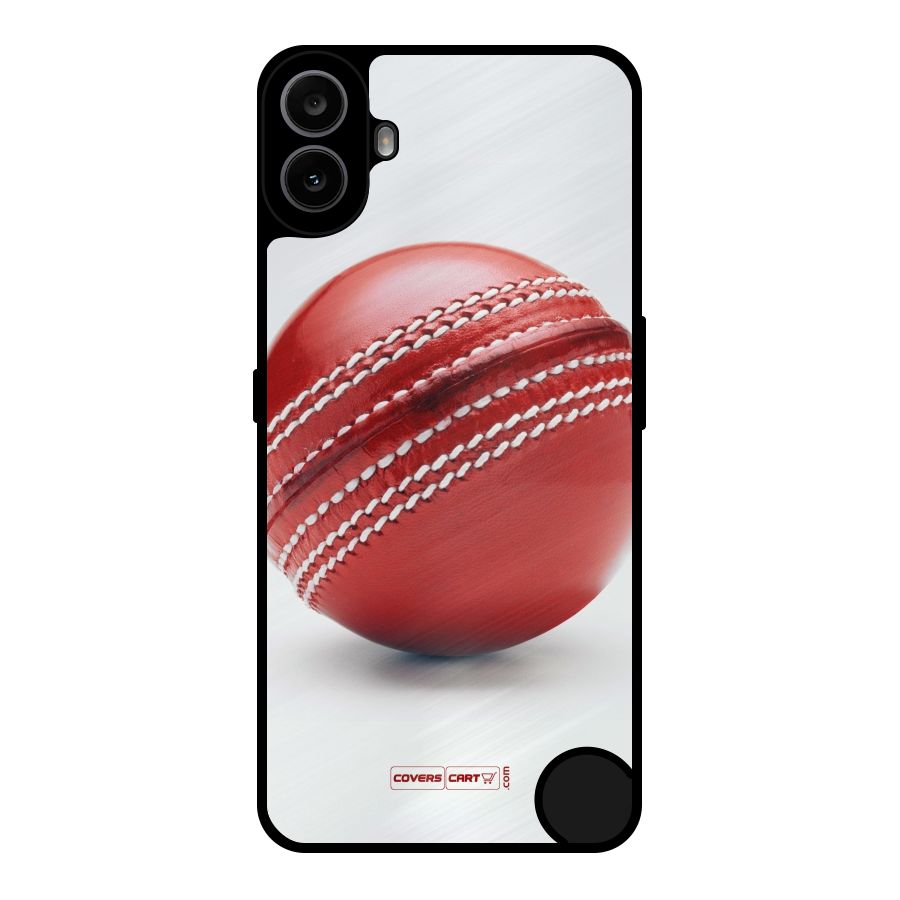 Red International Cricket Ball Metal Back Case for Nothing CMF Phone 1