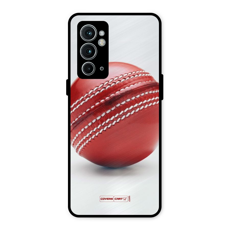 Red International Cricket Ball Metal Back Case for OnePlus 9RT 5G