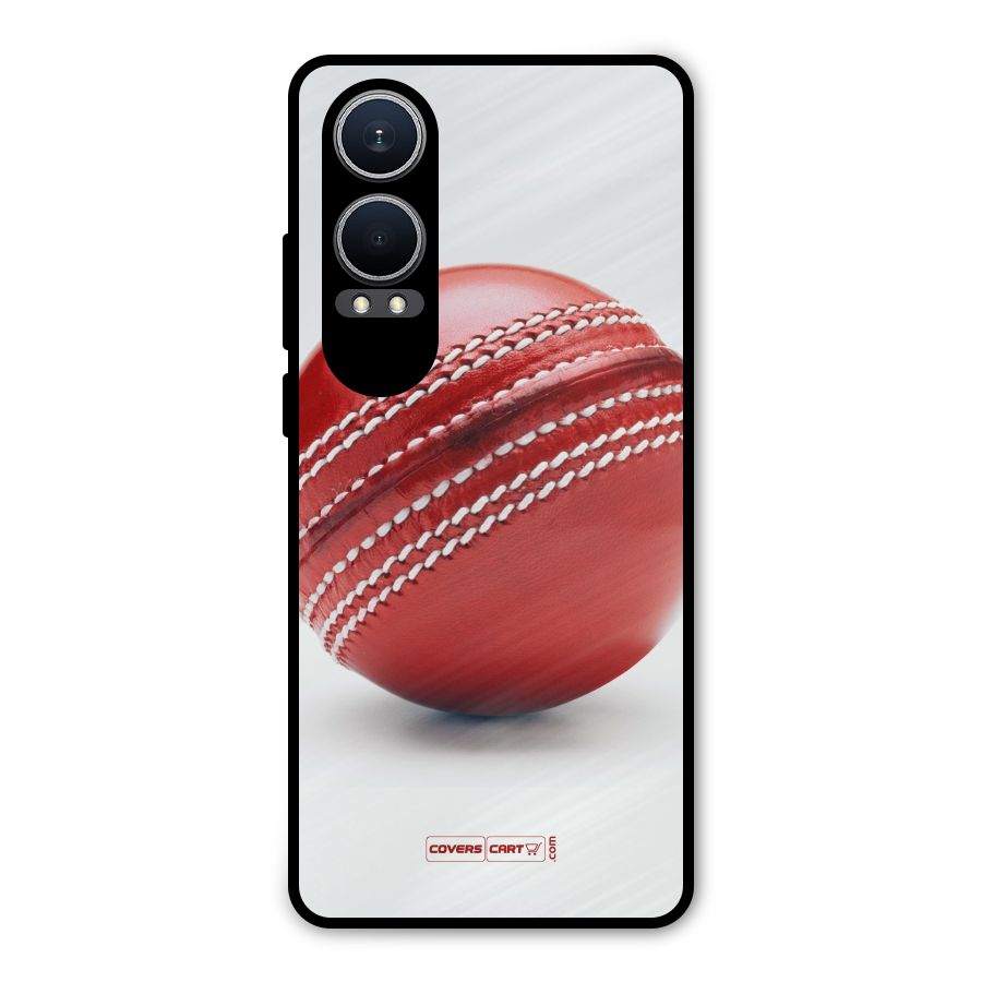 Red International Cricket Ball Metal Back Case for OnePlus Nord CE4 Lite