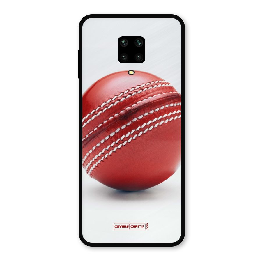 Red International Cricket Ball Metal Back Case for Poco M2 Pro