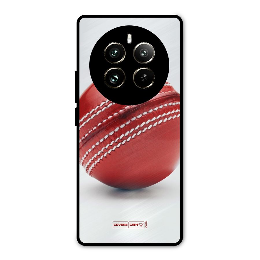 Red International Cricket Ball Metal Back Case for Realme 12 Pro