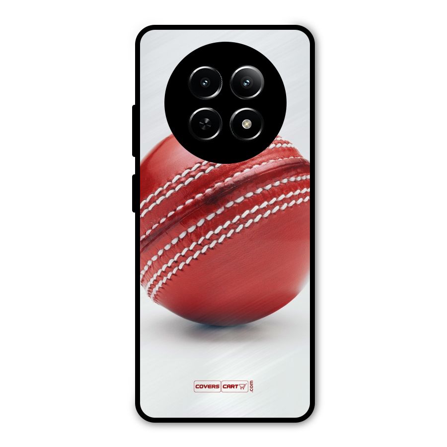 Red International Cricket Ball Metal Back Case for Realme Narzo 70x 5G