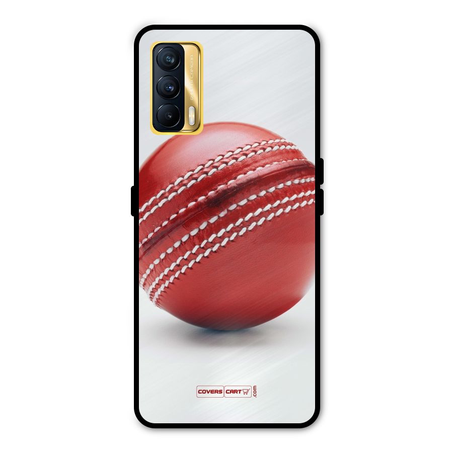 Red International Cricket Ball Metal Back Case for Realme X7