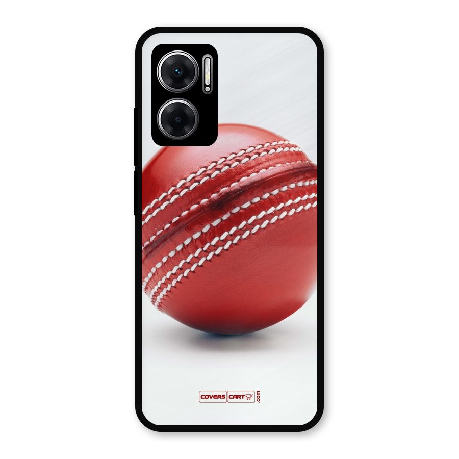 Red International Cricket Ball Metal Back Case for Redmi 11 Prime 5G