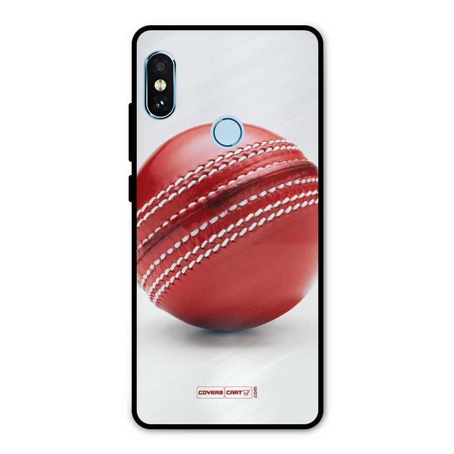 Red International Cricket Ball Metal Back Case for Redmi Note 5 Pro