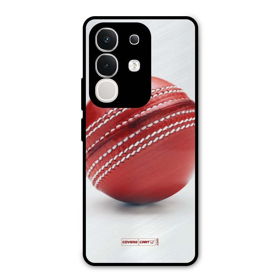 Red International Cricket Ball Metal Back Case for Vivo T4x