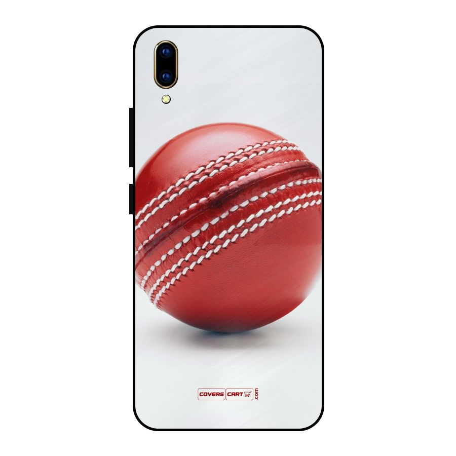 Red International Cricket Ball Metal Back Case for Vivo V11 Pro