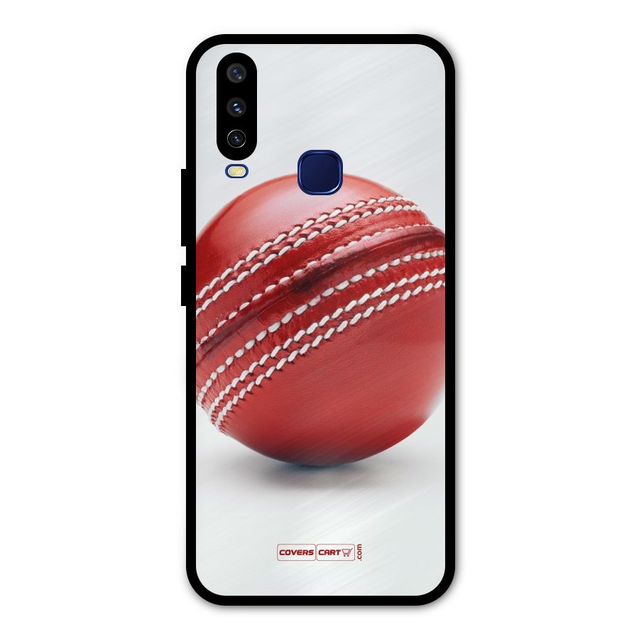 Red International Cricket Ball Metal Back Case for Vivo V17