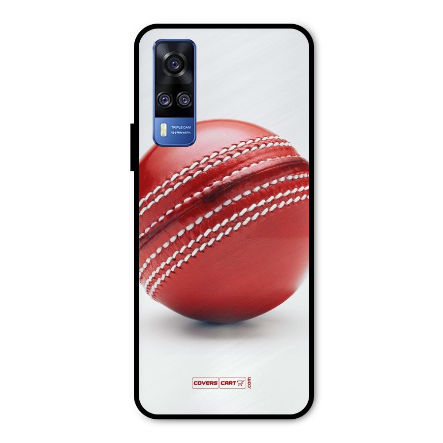 Red International Cricket Ball Metal Back Case for Vivo Y31