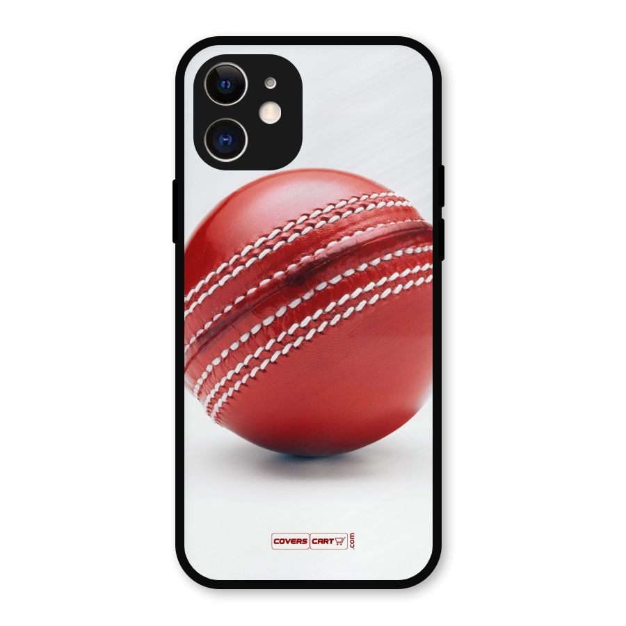 Red International Cricket Ball Metal Back Case for iPhone 12