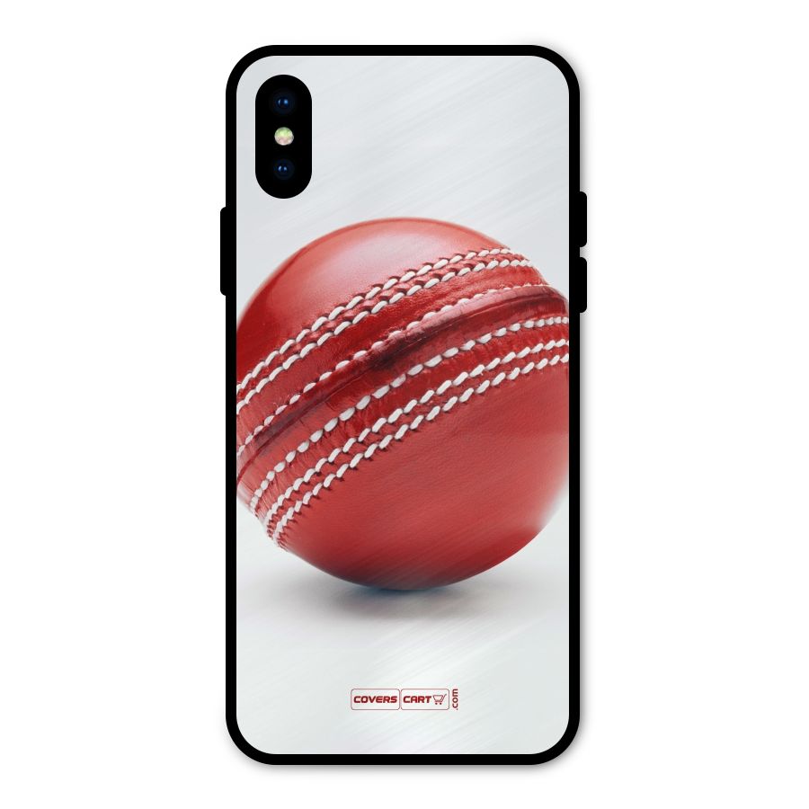 Red International Cricket Ball Metal Back Case for iPhone X