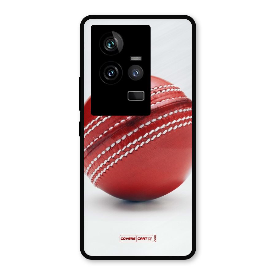 Red International Cricket Ball Metal Back Case for iQOO 11 5G