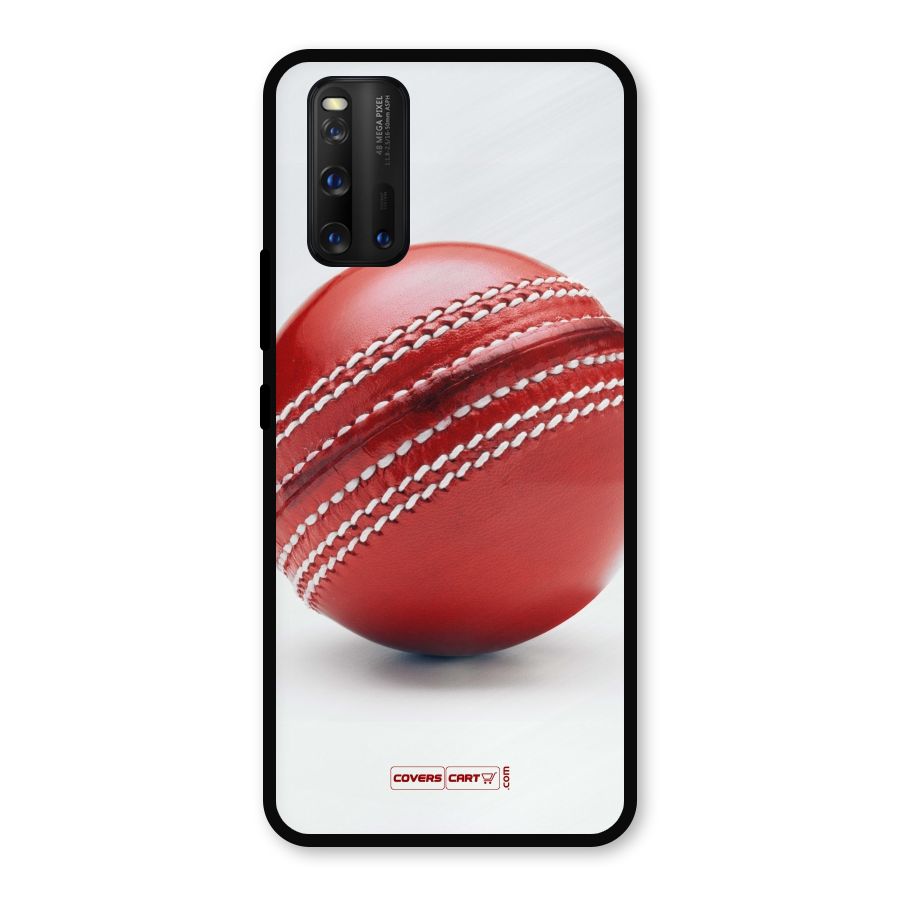 Red International Cricket Ball Metal Back Case for iQOO 3