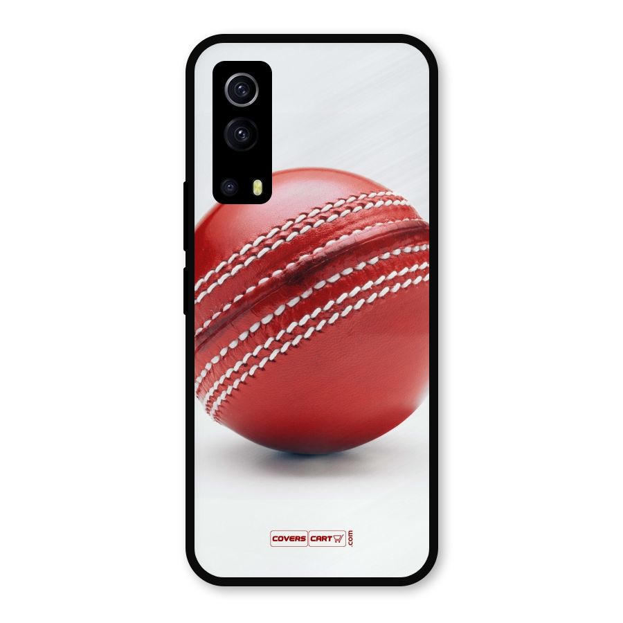 Red International Cricket Ball Metal Back Case for iQOO Z3