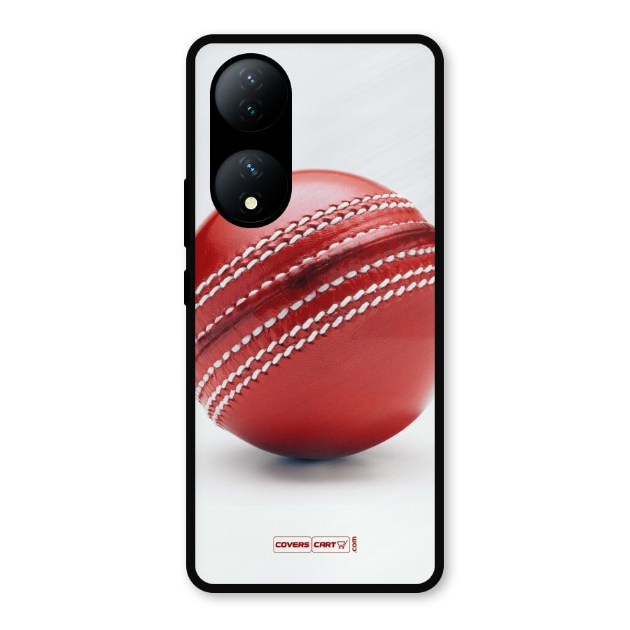 Red International Cricket Ball Metal Back Case for iQOO Z7s