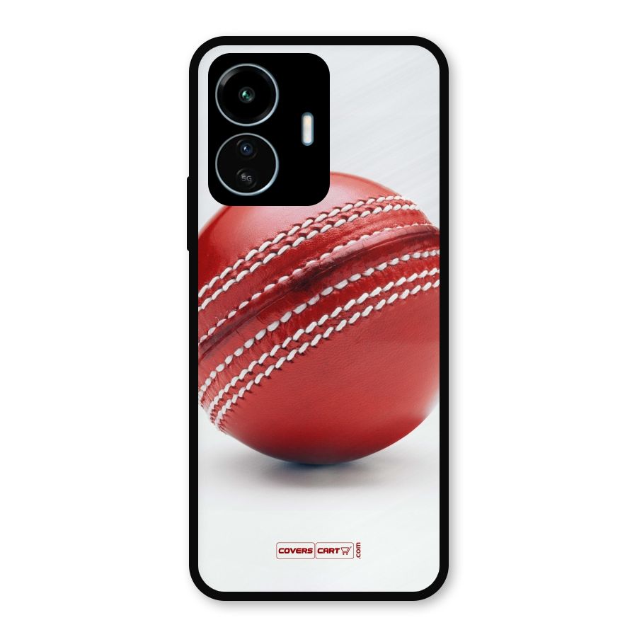 Red International Cricket Ball Metal Back Case for vivo iQOO Z6 Lite 5G