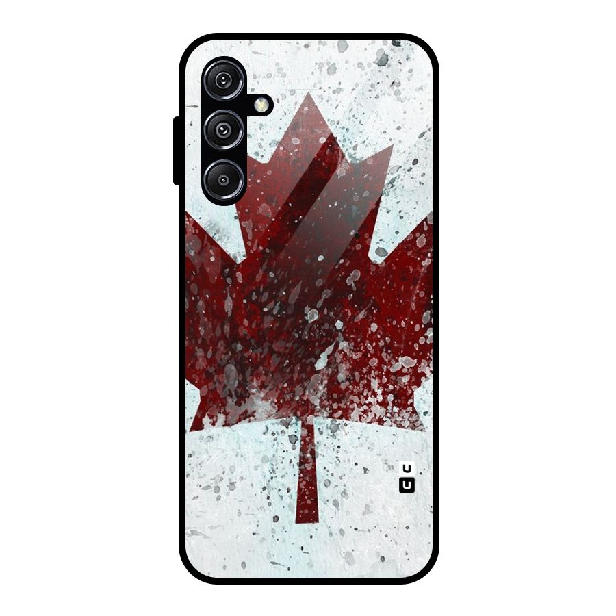 Red Maple Snow Glass Back Case for Galaxy M34 5G